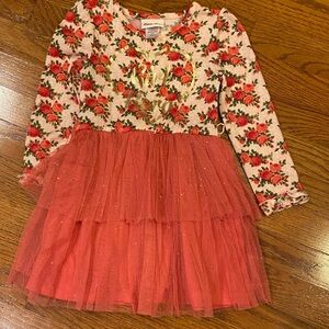 Little Lass Floral and Coral Dress